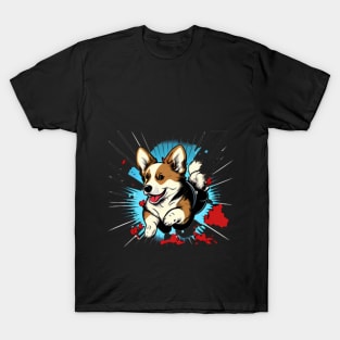 red Corgi Cartoon style T-Shirt